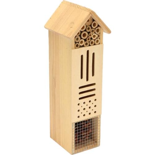 Wooden Insect House Hanging Bee Hotel Nests Shelter for Home Outdoor Garden Supplies