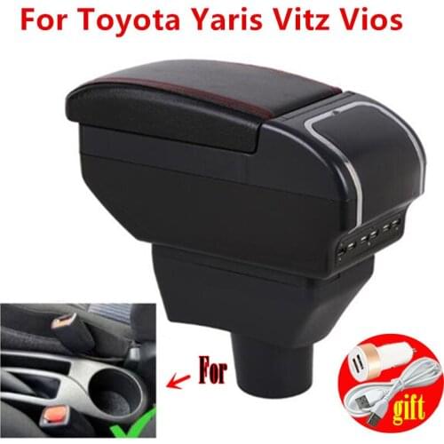 For TOYOTA Yaris armrest For TOYOTA Yaris Vitz Car armrest box car accessories central storage box Retrofit parts with USB