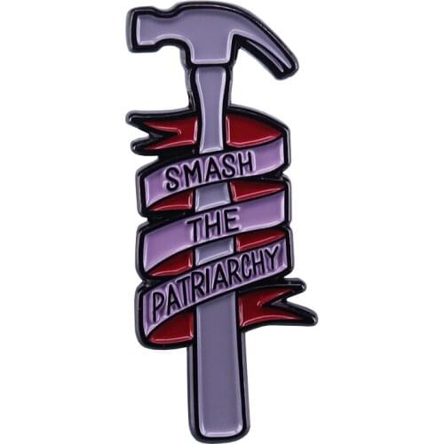Smash the patriarchy enamel pin feminist gift