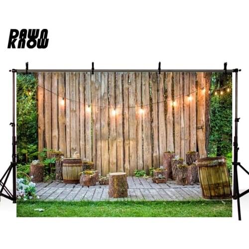 DAWNKNOW Forest Outdoor Photography Background Wedding Photocall Wood Wall Photographic Backdrop Photo Studio Children lv2665