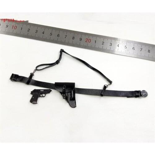 Hot Sales 1/6th WWII Germany General Belt Messenger Waist Black Pistol DID 3R GM645 For Usual 12 inch Doll Action Collectable