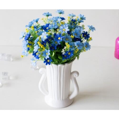31cm 28Heads Artificial Mini Gerbera Flower Branch Wedding Birthday Party Home Living Room Desktop Decor Daisy Fake Flowers