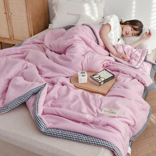 Washed Cotton Summer Cool Quilt Air Conditioning Quilt Summer Thin Childrens Quilt Dormitory Machine Washable Core Comfortable