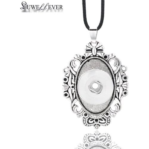 Fashion Interchangeable Flower Crown Ginger Necklace 054 Fit 18mm Snap Button Pendant Necklace Charm Jewelry For Women Gift