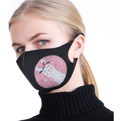 33*13cm DIY 5D Mosaic Part Drill Lady Cute Face Mask Animals Diamond Painting Kit Multi-style Decorative Face Mask Keep Warm