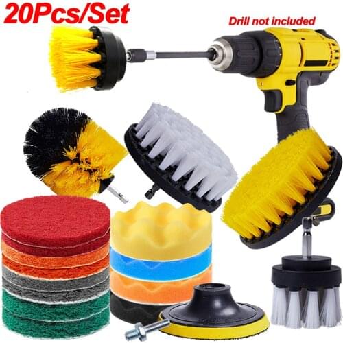30/15Pcs Drill Brush Kit Power Scrubber Brushes For Bathroom Bathtub Detailing Brush For Kitchen Auto Cleaning Car Washing Tools