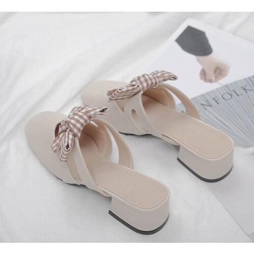 2021 Summer New Slippers Female Summer Outing Fashion Korean Wild Fairy Style Baotou Sandals
