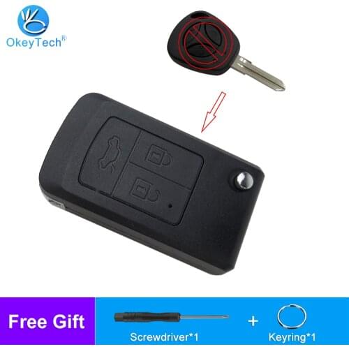 OkeyTech Best Price For LADA Key Shell Modified Remote Car Key Case 3 Buttons Replacement Cover Keyless Fob Uncut Blank Blade