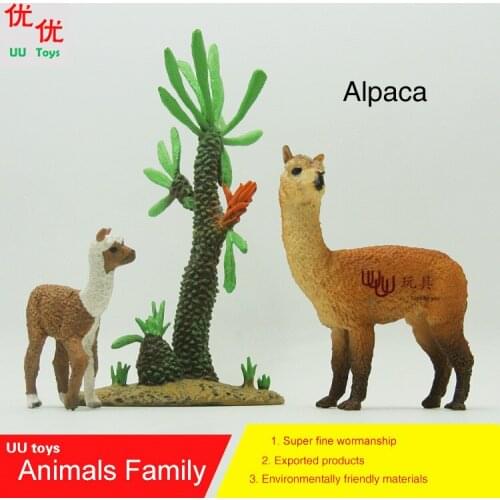 Hot toys: Alpaca (Lama pacos, Vicugna pacos) family pack Simulation model Animals kids toys children educational props