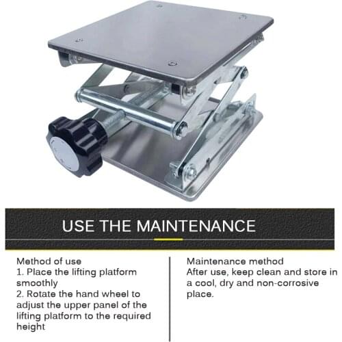 Stainless Steel Adjustable Lab Stand Table Rack Scissor Lab-Lift Lifter For Science Experiment 100 X 100mm Woodworking Benches