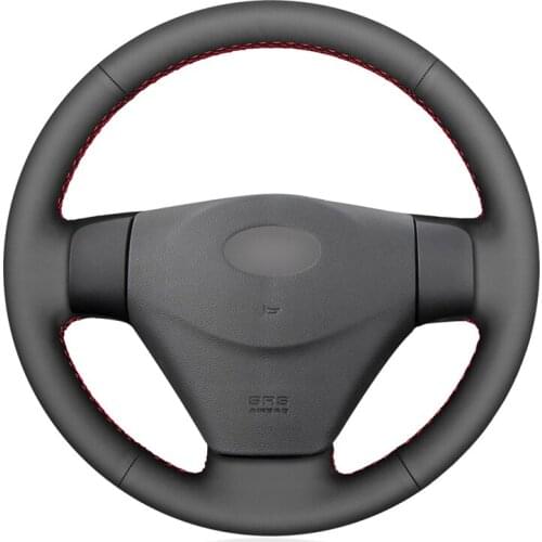 Hand-stitched Black Artificial Leather Car Steering Wheel Cover for Hyundai Getz (Facelift) 2005-2011 Accent 2006-2011 Kia Rio