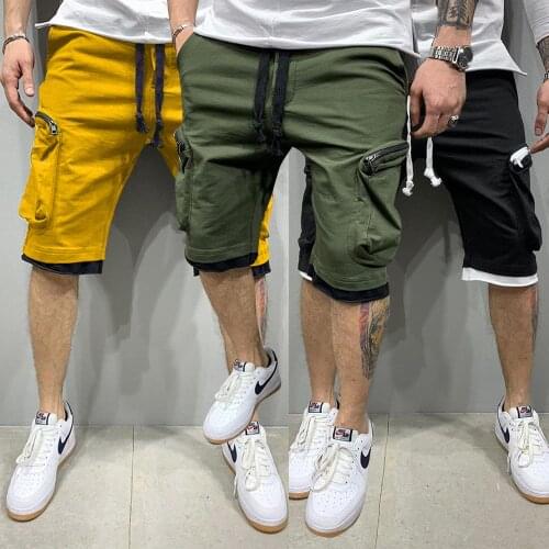 2021Running Shorts Teen overalls Summer The New Mens fitness shorts Multi-pocket Movement Casual Hip hop Overalls Loose Shorts