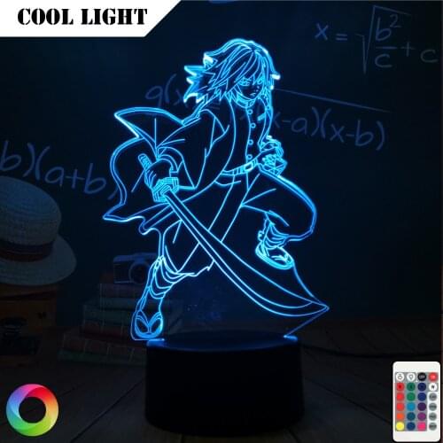 Led Night Light Anime Demon Slayer Agatsuma Zenitsu Figure for Kids Child Bedroom Decor Cool light Kimetsu No Yaiba 3D Lamp Gift