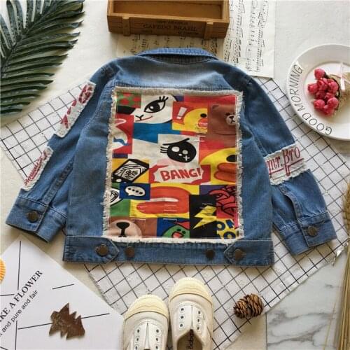 Tonytaobaby Autumn Clothing New Style Baby Embroidery Applique Jeans Coat Baby Girl Coat Boys Jacket