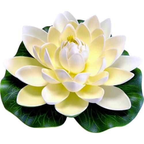 Pool Fish Tank Decoration Lotus Flower Artificial Flowers Crafts Plant Ivory White Aquatic Plants Outdoor Garden EVA Fake Leaf