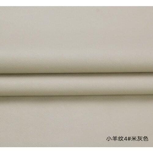High Quality Micro Sheep pattern 4# Light Gray PU Leather fabric with little elastic for DIY furniture bag material(50x69cm)