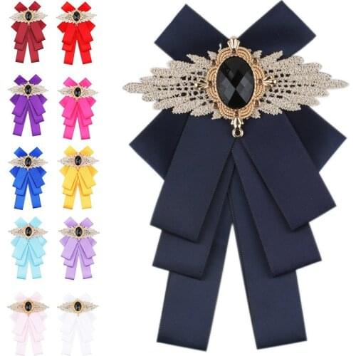 High-quality Fashion Handmade Red Diamond Bow Tie Wedding Collar Bowtie Bow-knot Gifts for Men Accessories