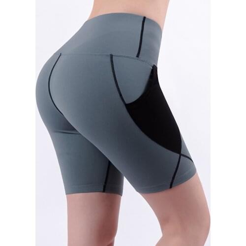 Psvteide High Waist Yoga Shorts With Pockets For Women Workout Shorts Compression Womens Running Push Up Hip Gym Shorts Fitness