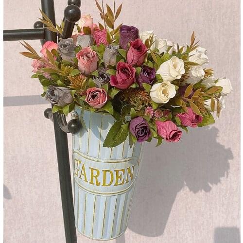 1 Bunch of 10 Artificial Flowers Rose Bud Flower Flower Silk Flower Artificial Flower DIY Home Garden Wedding Decoration