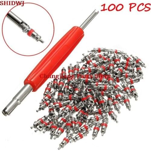 100Pcs Tyre Zinc Alloy Valve Stem Core Part Valve core wrench Car Truck Zinc alloy Tire Tyre Valve Stem Core Part Replacement