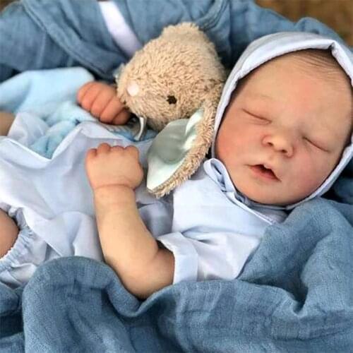 17inch Unpainted Unfinished Doll Reborn Baby Doll Kits Toy Soft Hands Parts DIY Realistic Newborn Fabric Body Doll Reborn Baby