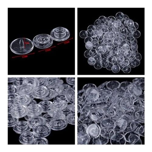 50 Sets Clear KAM Resin Snap Buttons Plastic Snaps Fasteners Press Studs Size T5 Caps