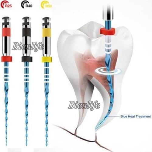 6Pics R25 25MM Teeth Whitening Equipment Recipro Dental Blue Endo NiTi File Endodontic Rotary Treatment Dentist Tools