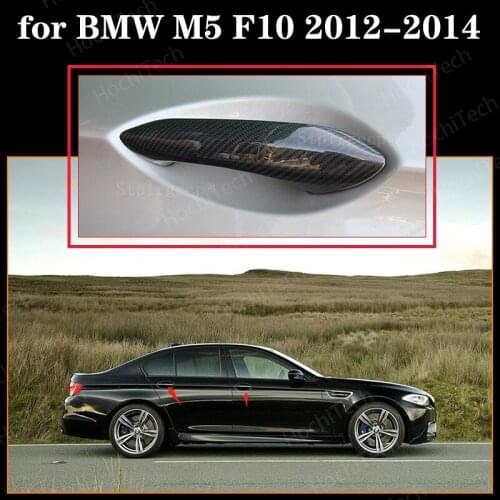 Car Styling Real Carbon Fiber Exterior Door Handle Cover Protextive Trim for BMW M5 F10 2012-2014