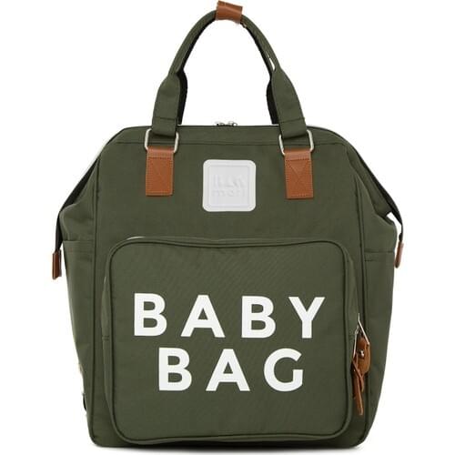 Bagmori Khaki Baby Bag Printed Pockets Mother Baby Care Backpack