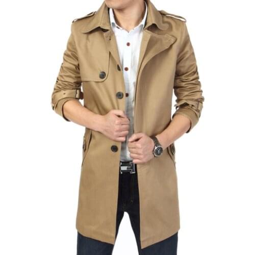 2021 Fashion outwear long coat men trench casaco masculino male clothing slim fit plus size Free shipping