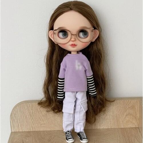 Blyth OB24 Azone Licca OB22 Girl BJS Doll Clothes Top Bottom Shirt Pants LE05
