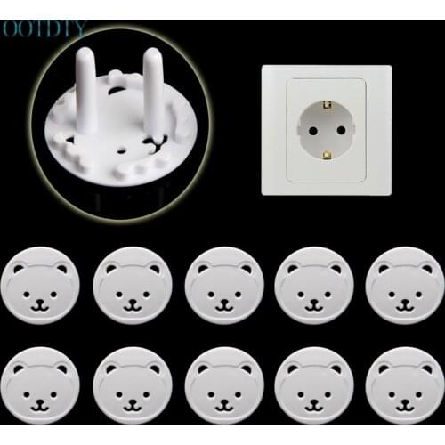 10pcs Bear EU Power Socket Electrical Outlet Baby Kids Child Safety Guard Protection #330