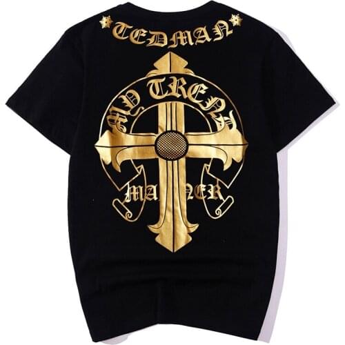 Summer Men T shirt Casual Tees Short Sleeve Printed Cotton Shirts Tops Teen Boys Fashion White Street TEDMAN Streetwear 4XL 3XL