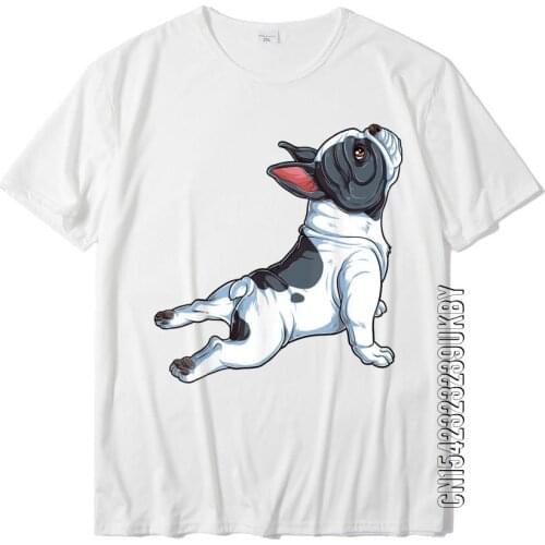French Bulldog Yoga T Shirt Frenchie Namaste Men Funny Gift T-Shirt Casual Tshirts Tops & Tees Cotton Men Fashionable