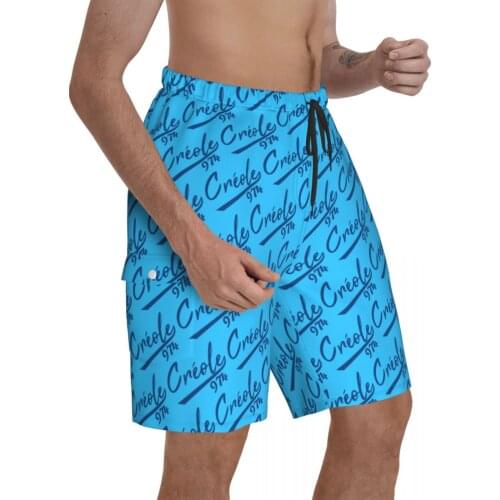Creole 974 Reunion Island Classic Promo Male Shorts Pocket beach pants Causal R181 Breathable Quick Dry Print Cute