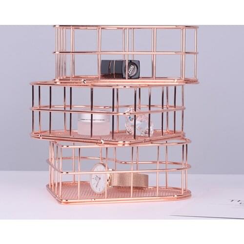 Love Storage Basket Receives Box Rose Gold Jewelry Box Adornment Room Office Desk Decor Tabletop Storage Box Home Decoration