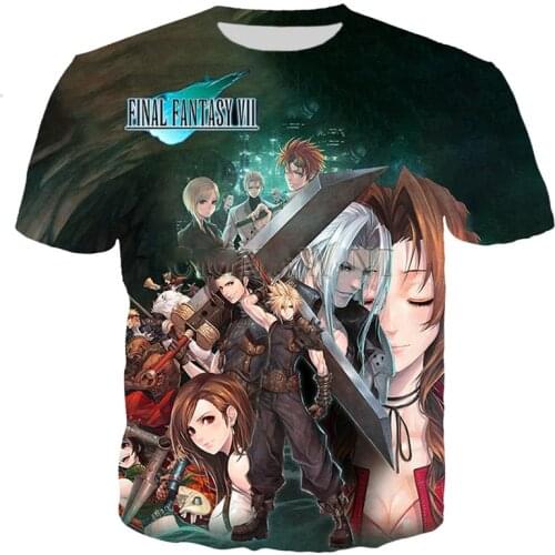 Fashion Cool Anime Final Fantasy Vii T Shirt Men/women 3D Print T-shirts Harajuku Summer Tops