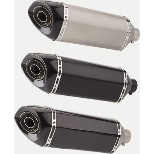 Motorcycle Modified Oblique Mouth Large Hexagonal Carbon Fiber Material Exhaust Pipe Muffler NINJA400 MT07 RC390 ZX6R R6