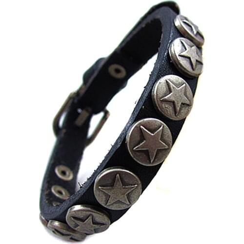 5pcs Wholesale hot accessories Vintage genuine multi layer leather bracelet men men bracelet occasional cow
