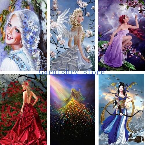 Cartoon Girls Diy 5D Diamond Painting Diamond Embroidery Full Drill Mosaic Angels Home Decor Cross Stitch Kits Bedroom Gift