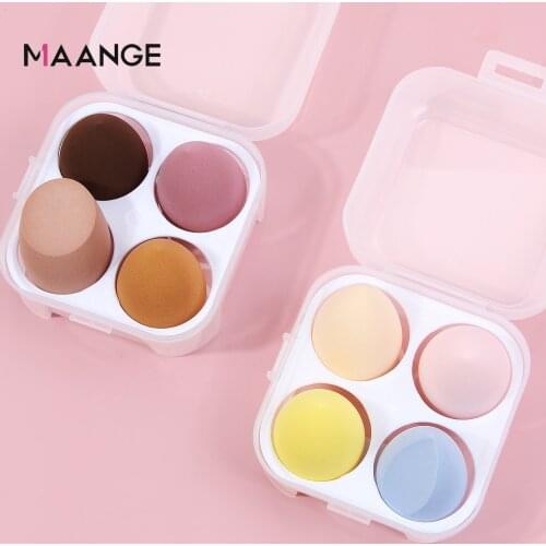 MAANGE 4Pcs Makeup Sponge Set With Box Powder Foundation Concealer Blending Blush Liquid Cream Cosmestic Make Up Puff Tools Kit