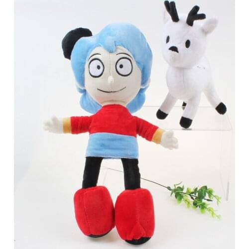 New Hilda Plush Toys Cartoon Movie Hilda and White Deer Twig Dolls Kawaii Animal Soft Stuffed Dolls For Kids Birthday Gifts