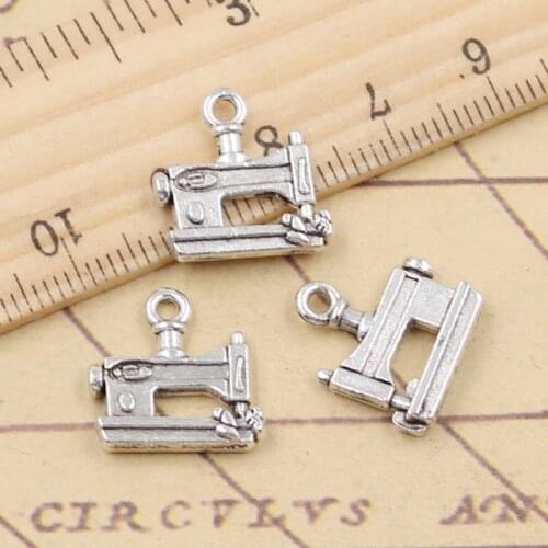 20pcs Charms Tailor Sewing Machine 15x14mm Tibetan Silver Color Pendants Antique Jewelry Making DIY Handmade Craft