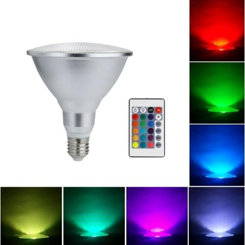 E27 RGB Dimmable Spotlight 16 Color Changing with Remote Control for Home, Party Decoration Waterproof Outdoor Indoor Floodlight