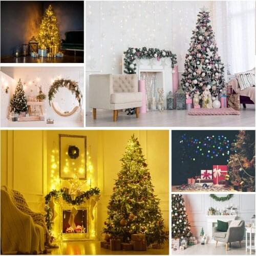 Christmas Indoor Theme Photography Background Christmas tree Children Portrait Backdrops For Photo Studio Props 21522 DHY-02