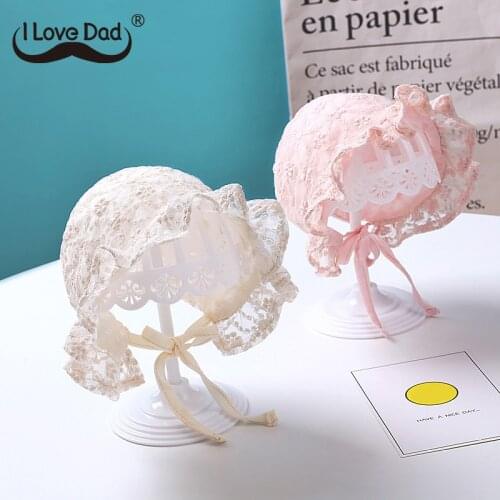 Cute Lace Newborn Baby Hat Photography Props Flower Summer Baby Accessories Girl Sun Hat Breathable Cotton Infant Bonnet Caps