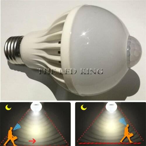 85-265V Auto Smart PIR Motion/Sound+Light Sensor E27 3w 5w 7w 9w 12w White automatic Detection Infrared Body Light Motion Sensor