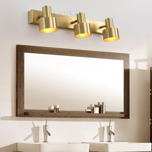 Modern Led Gold Mirror Vanity Light for Bathroom Stainless Steel Wall Lamp AC85-265V Lamp Wall Mounted Mirror Fornt Lamp
