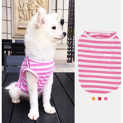 Thin Section Dog Clothes New Born Puppy Pet Clothes Striped Vest for Small Medium Dogs Pets Clothing Cat Dog Coat Jacket York