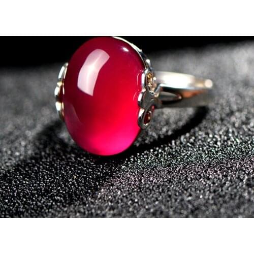 WYJZY inlaid red stone classic wedding ring ladies classic temperament jewelry casual dress accessories anniversary ring